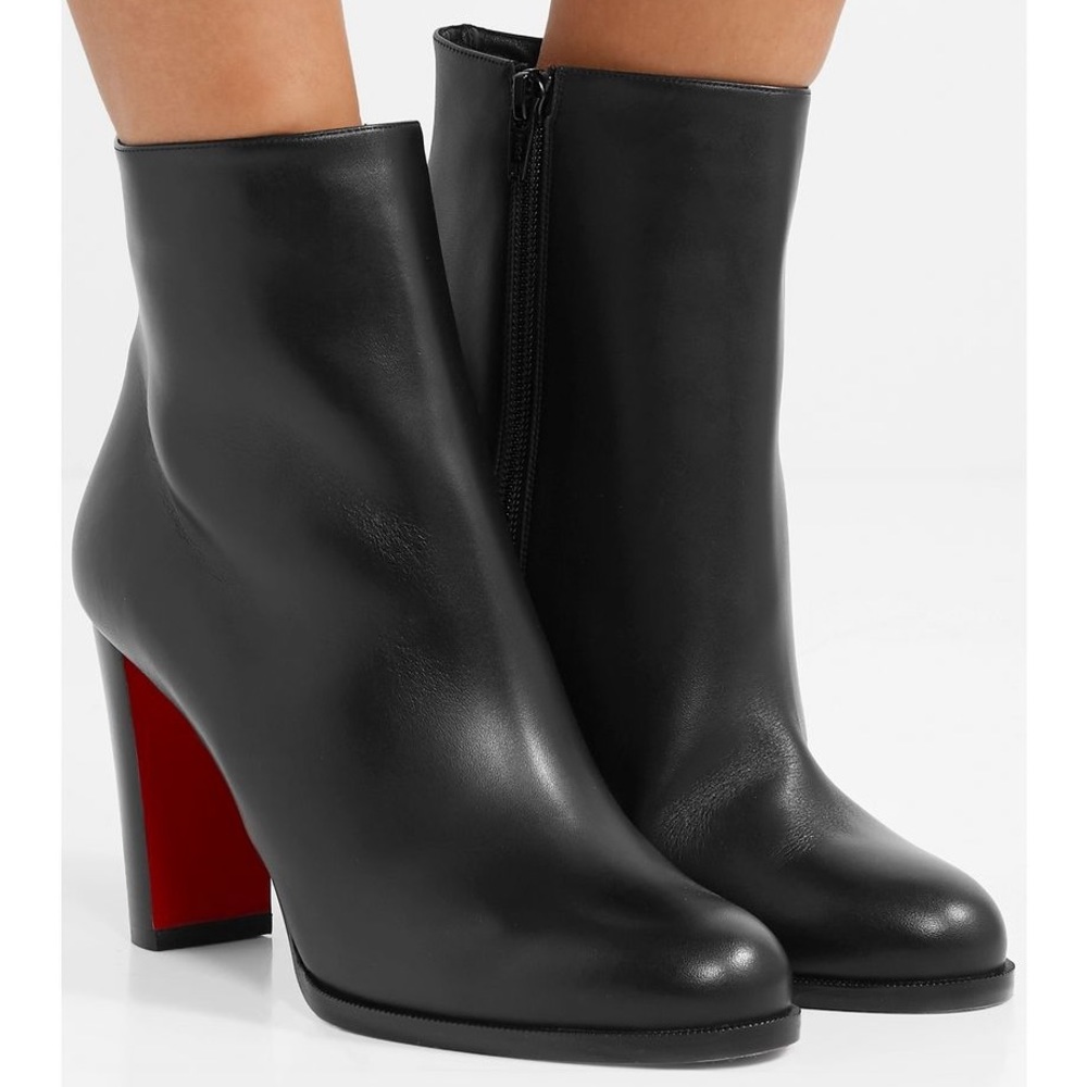 Christian Louboutin Adox Block Heel Black Ankle Boot